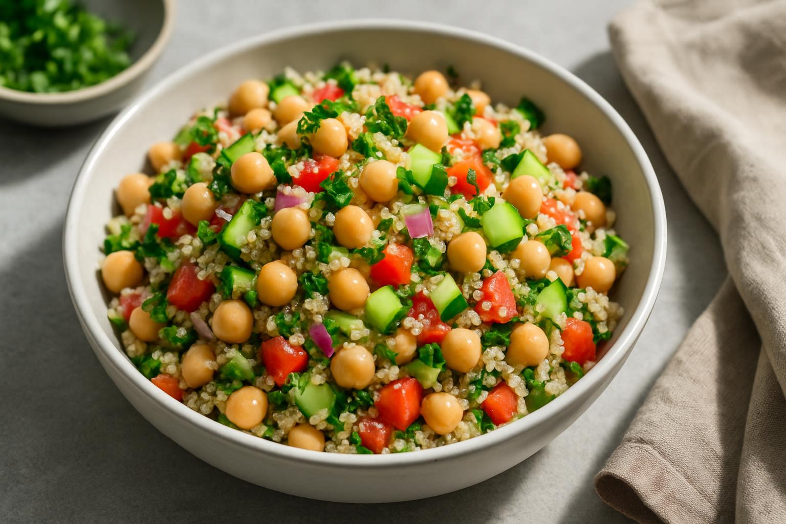 quinoa salade met kikkererwten