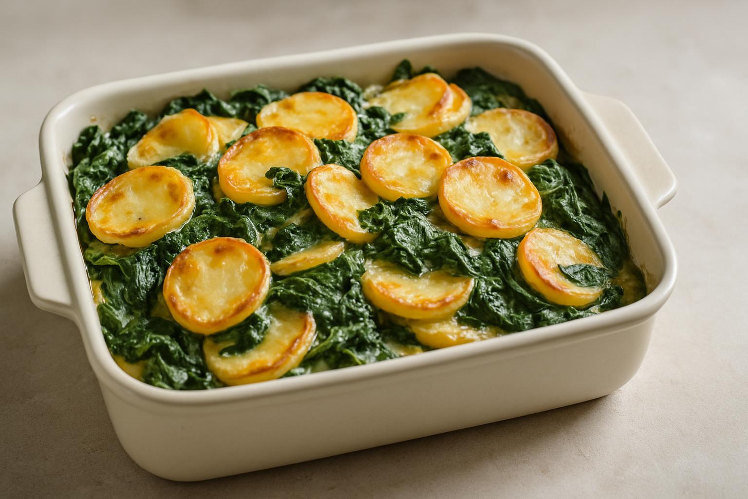 aardappel ovenschotel met spinazie