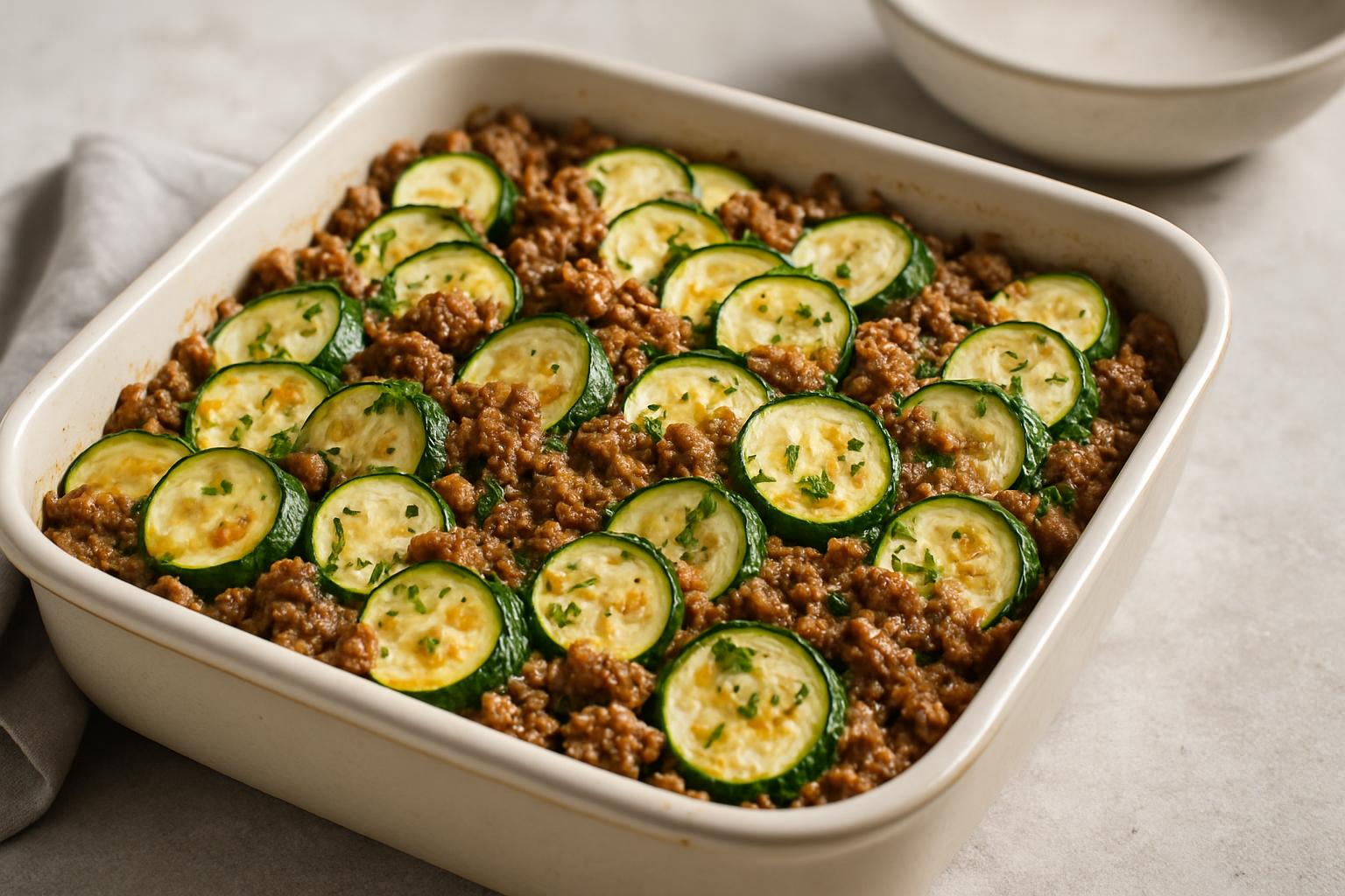 ovenschotel met gehakt en courgette