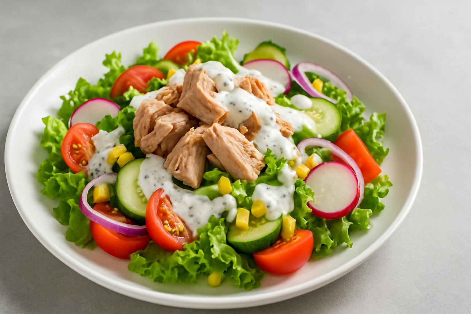 tonijnsalade met yoghurt dressing