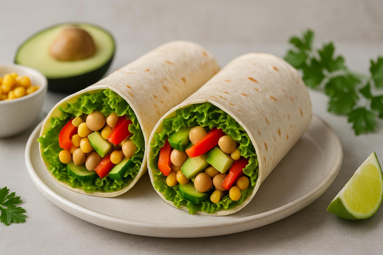 vegetarische wraps met avocado